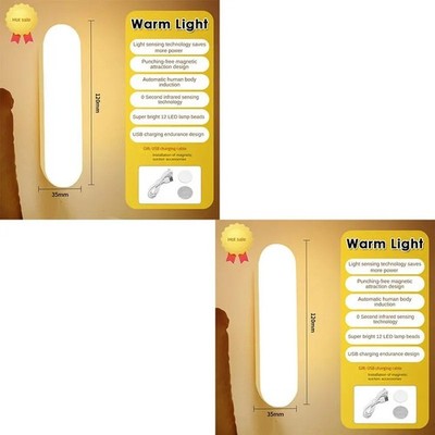 LED Bewegungsmelder USB wiederaufladbar drahtlos PIR Streifen Licht Schrank Schrank Lampe