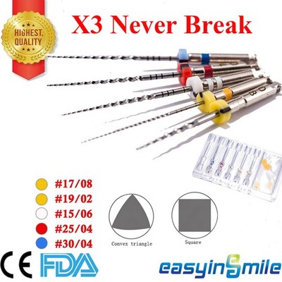 5Pc Dental X3 Endo Rotary Files Root Canal NITI  Never break 21/25/31mm File USA