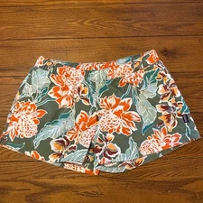 Patagonia Women's L Barely Baggies MOCG Camp Green Manoa Tropical Print Shorts