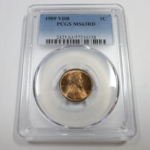 1909 P VDB PCGS MS63 RD RED - Lincoln Wheat Penny Cent 1c US Coin #56794A