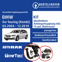 für BMW 5Er Touring (Kombi) Typ E61 03.2004-12.2010 AHK Abn +13Pol Sp. E-Satz
