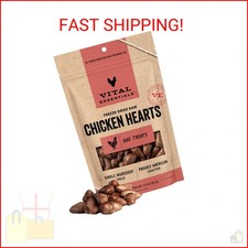 Vital Essentials Freeze Dried Raw Chicken Hearts Dog Treats, 3.75 oz Bag
