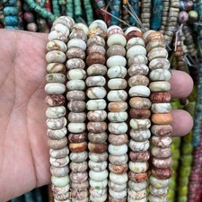 6x10mm Brown Natural Imperial Jasper Rondelle Spacer Beads for Jewelry Making