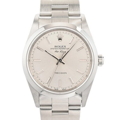 ROLEX Air King 14000M Silber Gehäusegröße 34mm Gebrauchte Herrenuhr #651723