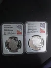 2025 Morgan and Peace Silver Dollars NGC Pf 70 Ultra Cameo Thomas J Uram Signed
