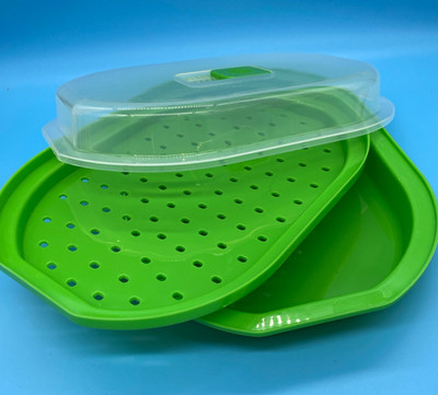 Miracle Ware by Progressive International Steamer Veggie Fish Rice Gray & Green