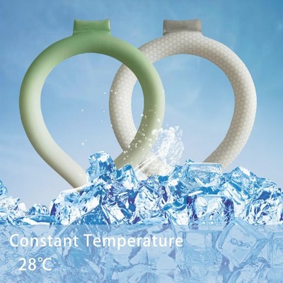 2 pcs neck cooling tube - reusable ice neck cooler wraps Green White