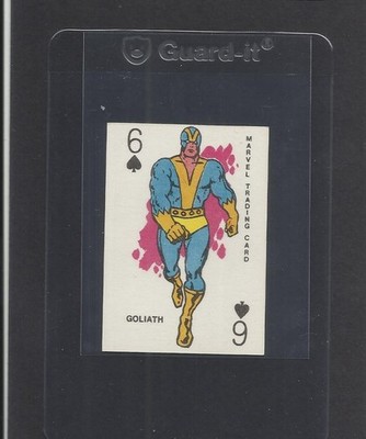 RARE VINTAGE 1970 MARVEL TRADING CARD GOLIATH PC INSET 6 OF SPADES (TC2B2)