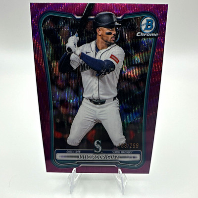 2026 Bowman Chrome Julio Rodriguez Fuchsia Wave Refractor #35 Mariners 188/299