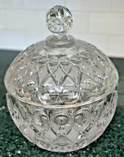 Vtg German Nachtmann Cut Crystal Glass Punch Bowl w/ Lid Anglia in Original Box