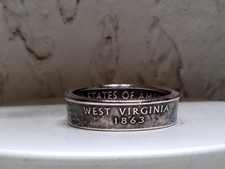 WEST VIRGINIA - Size 9  State Quarter Coin Ring
