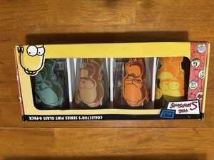 The Simpsons Collector Series 16 oz Clear Pint Glass 4-Pack Set, 1997