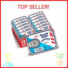 Beach Cliff Sardines in Water, 3.75 oz Can Pack of 12 - Wild Caught Sardines -