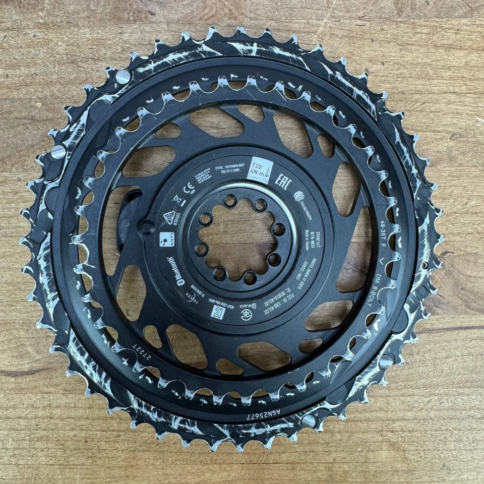 SRAM Red AXS D1 Quarq Power Meter 48/35t 12-Speed 8-Bolt DM Chainring Set 264g - Image 3 of 3