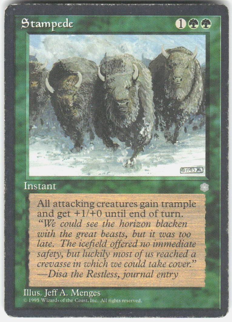 Stampede Rare Ice Age Magic: The Gathering Heavily Played