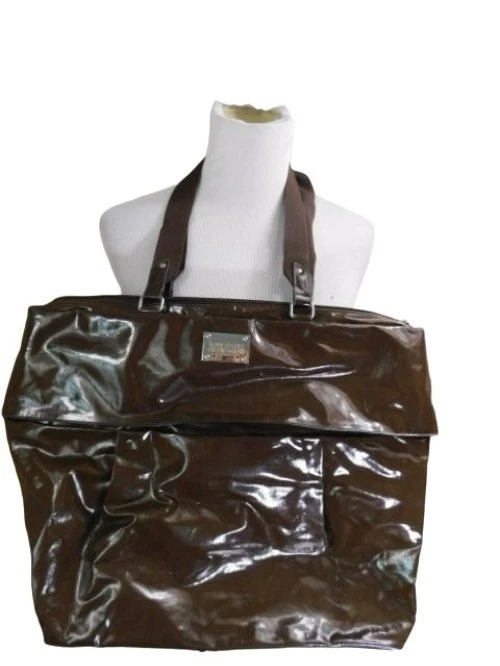 Kenneth Cole Reaction XL Brown Unique Patent Handbag Career Briefcase - Image 2 of 3