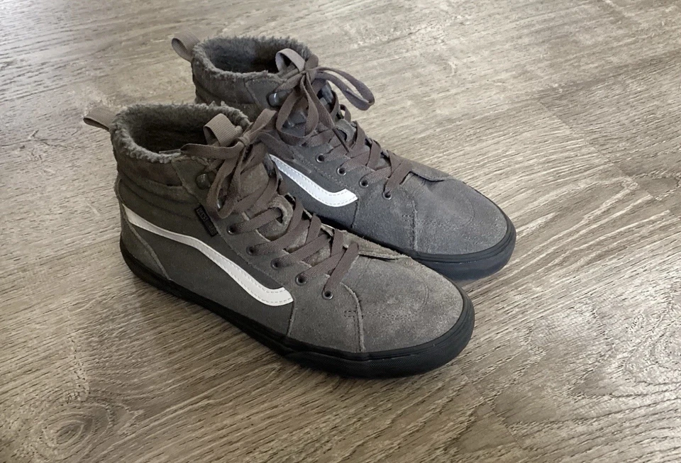 Zapatillas deportivas Vans Old Skool forradas altas jóvenes talla 7 niños grises zapatos MTE 721356 Foto 2 de 4