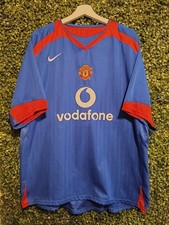 Manchester United Vodafone Nike Soccer Football Jersey 2XL Blue 2005-06 Away Kit