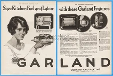 1924 Garland Stoves Cooking & Heating White Enamel Range Frank Bensing Art Ad