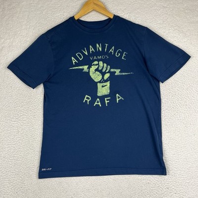 Nike Rafa Nadal Tennis T-Shirt Blue Men Medium Advantage Vamos