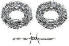 Real Barbed Wire 120ft 15.5 Gauge 4 Point - Great for Crafts, Fences, and Cri...