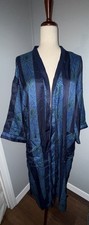 Christian Dior Monsieur Vintage Robe Paisley Blue Red Cream One Size W/ Pockets