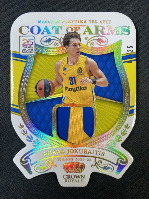 Rokas Jokubaitis 2024-25 Crown Royale Euroleague 2-Color Jersey Patch Gold /25