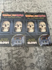 Halloween Eye Popping Window (2) Panels Decorations Magic Glow Skulls