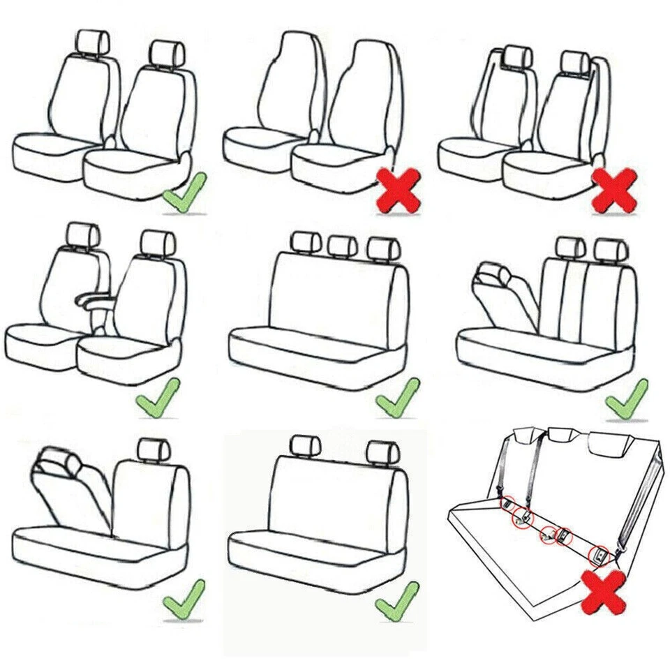 For BMW Car Seat Covers PU Leather 5-Seat Front Rear Protector Full Set Cushion - Image 2 of 4