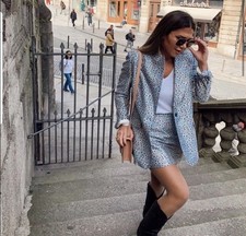 New ZARA Floral Oversized Boyfriend Blazer Size S