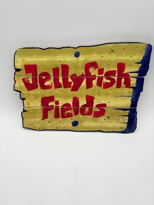 SpongeBob SquarePants Jellyfish Fields Wall Sign 12  X 12  Very Good Condition.