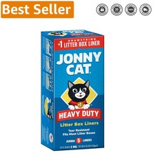 Effortless Cleanup with 5 Heavy Duty Jumbo Litter Box Liners - Drawstring Design