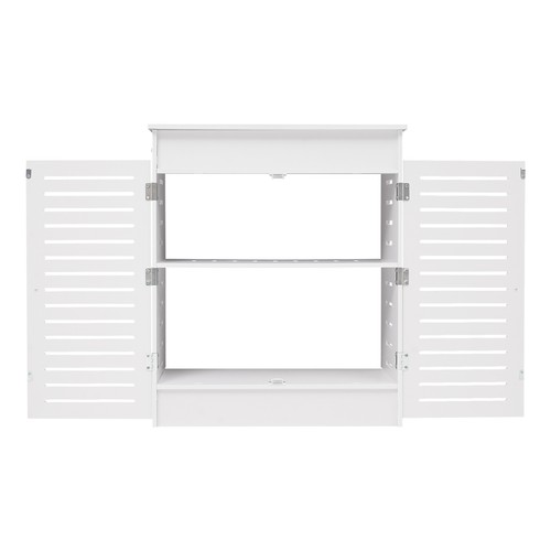 Armadio Portaoggetti Router in PVC Bianco 60x70x25cm Organizer con Gestione Cavi - Foto 13 di 20