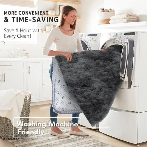 5X8 Rug for Living Room Sofa Shag Area Rug Soft Fluffy Blankets Area Rugs - Picture 5 of 7