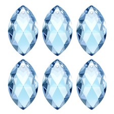 K9 Crystal Pendants Oval Beads, 6 Pack 38mm, Light Blue