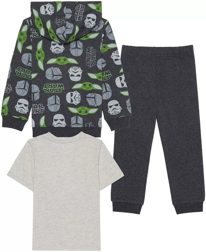 New Hybrid Little Boys Star Wars Fleece 3 Piece Outfit Hoody Pants Set Size 4 - Picture 5 of 6