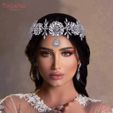 Bohemian Forehead Bridal Headband Rhinestone Crown Wedding Hair Accessories