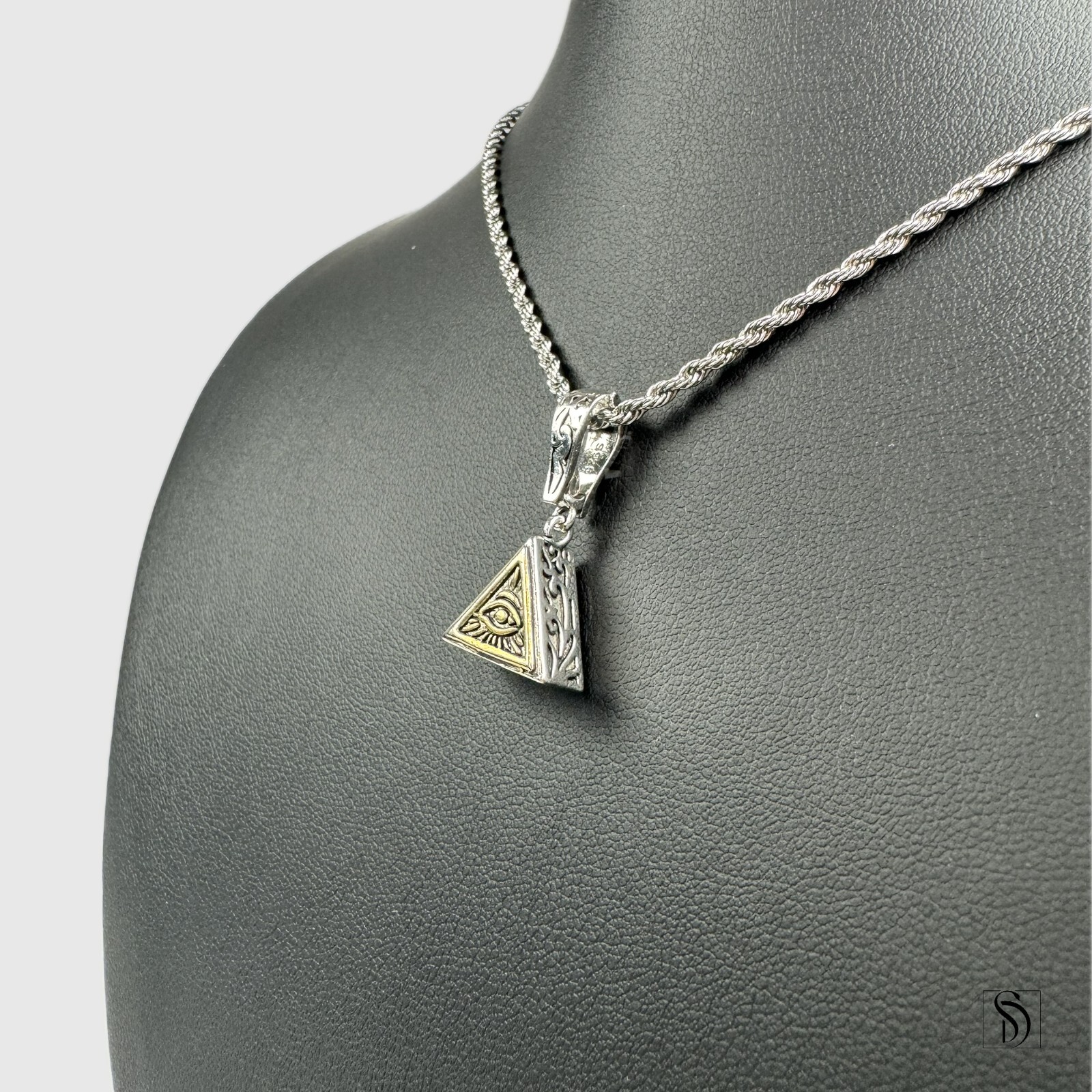 Pyramid Gemstone Pendant Necklace, Healing Crystal Charm Jewelry Accessory