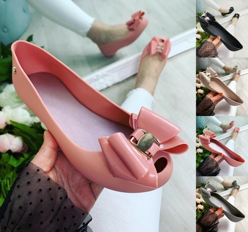 Mujer de las Señoras Nuevo Sandalias Planas Bailarina Peeptoes Verano Jalea  Zapatos De Salón Talla | eBay