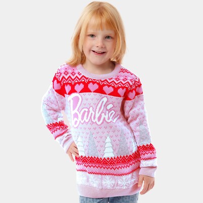 Girls Barbie Christmas Jumper Girls Xmas Jumper |Girls Christmas Jumper  Barbie