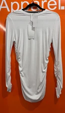 Very - Michelle Keegan Long Sleeve Ruched Dress, White, Size 10, New,  sf