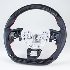 Volante in pelle fondo piatto in fibra di carbonio per Subaru WRX 2022-2023