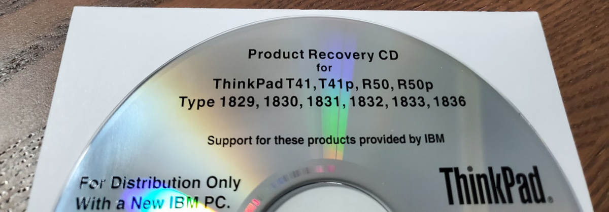 IBM Thinkpad Product Recovery CD #1 of 5 For T41(p), R50(p),Type