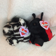 Puffkins lot of 2: 4" Dottie Ladybug and Zack Zebra with tags
