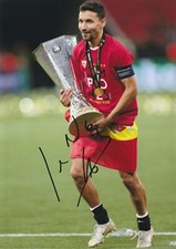 Signed JESUS NAVAS Sevilla FC 12" x 8" photo PROOF/COA Spain Man City