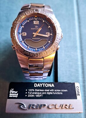 Special Edition Mick Fanning Rip Curl Surf Watch 50m Silver Blue OceanTech. Used eBay UK