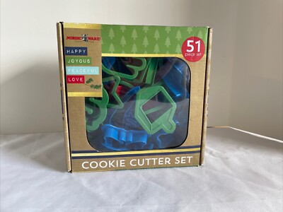 NORDIC WARE 51 PIECE COOKIE CUTTER SET HOLIDAYS ANIMALS TRANSPORT SHAPES