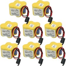 8PCS BR-2/3AGCT4A 6V PLC Battery For FANUC A98L-0031-0025 CNC Mahine Black Plug