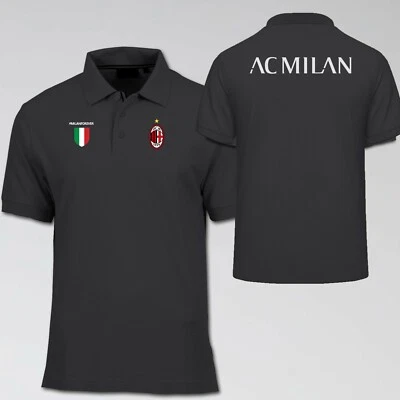 T-Shirt Polo JHK Milan Serie A 2022 Fan Motori Noir Manches Courtes - Photo 1/3