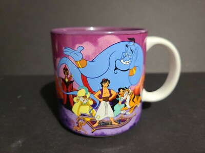 Disney ALADDIN 12 oz Coffee Mug Cup Retired Design Walt Disney 3.5" Tall |  eBay